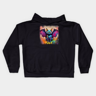 VIBRANT VISIONS (BATCAT) Kids Hoodie